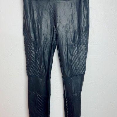 Spanx by Sara Blakely Faux Leather Moto Leggings Women’s Size.  Medium